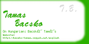 tamas bacsko business card